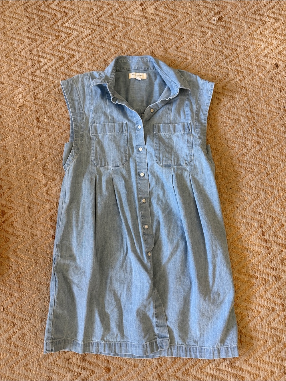 Banana Republic Factory Light Blue Denim Button-Front Dress